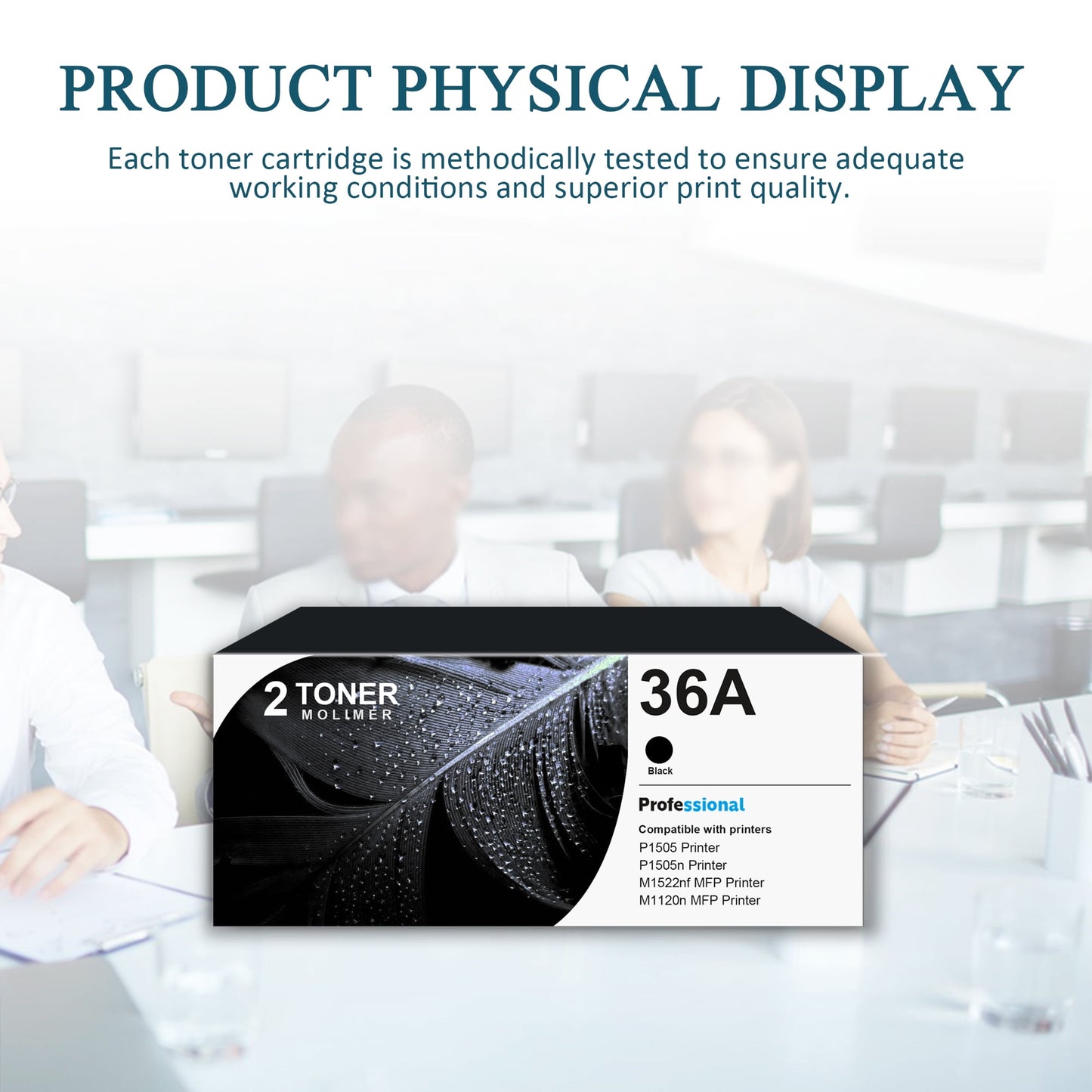 36A CB436A Toner Cartridge Compatible for HP 36A CB436A Toner Cartridge P1505 M1120 Printer (2 Pack)