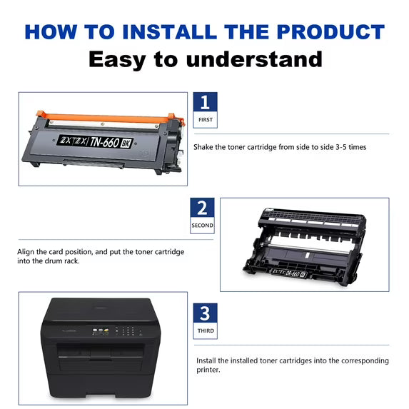 TN660 Toner Cartridges for Brother TN660 TN630 Black Toner Cartridge Printer