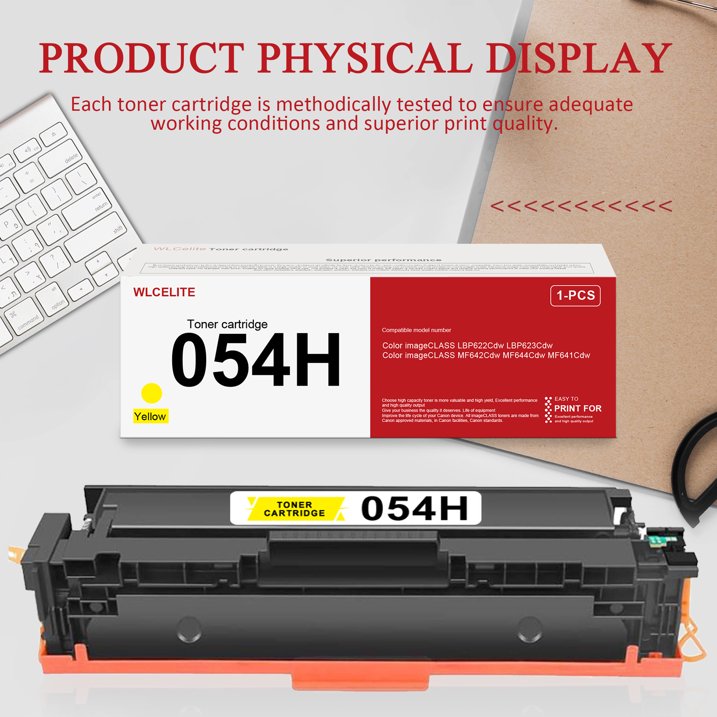 054H CRG 054H Toner Replacement for Canon 054H Toner Cartridge for LBP623Cdw MF644cdw MF641Cdw Printer (Yellow)