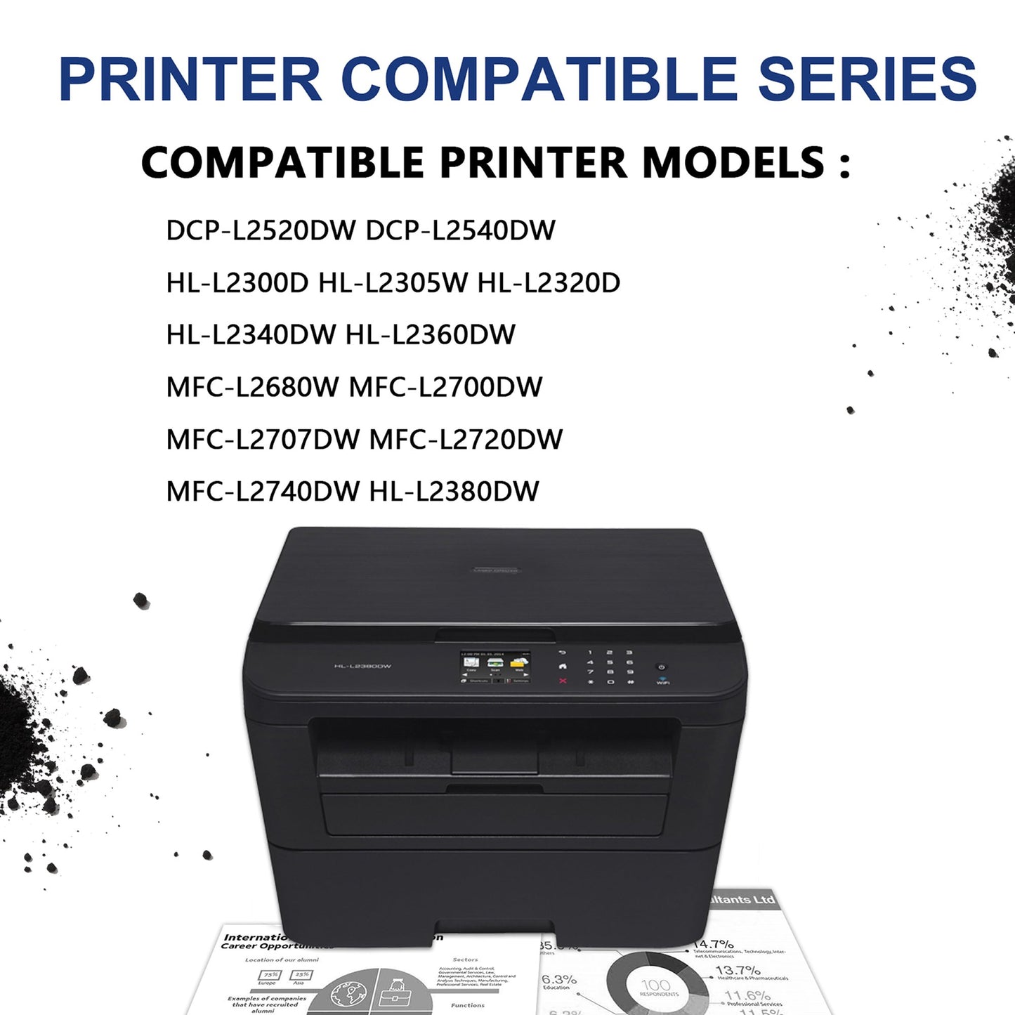 TN630 Toner for Brother TN630 Black Toner Cartridge DCP-L2540DW, HL-L2300D Printer