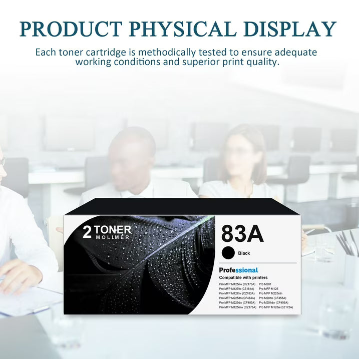 83A CF283A Toner 2 Pack 83A toner Cartridge Compatible for 83A Pro M201 MFP M125 M127 Series Printer