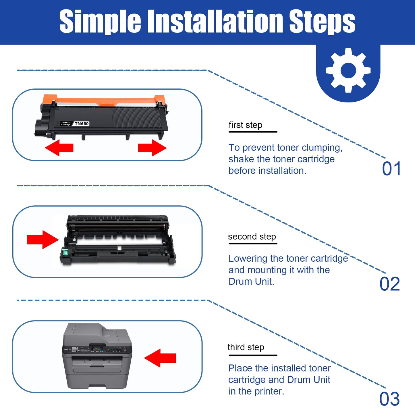 TN660 TN630 Toner Cartridge 2-Pack Black High Yield Compatible for Brother TN-660 TN 660 TN 630 for HL-2340DW HL-L2320D DCP-L2540DW Printer