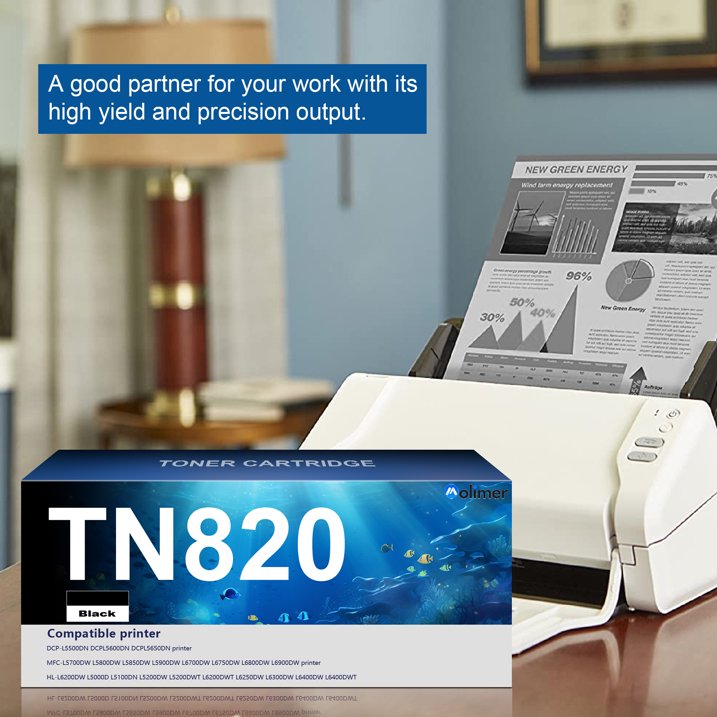 TN820 Toner Cartridge Replacement for Brother TN820 Toner Cartridge for DCP-L5650DN Printer