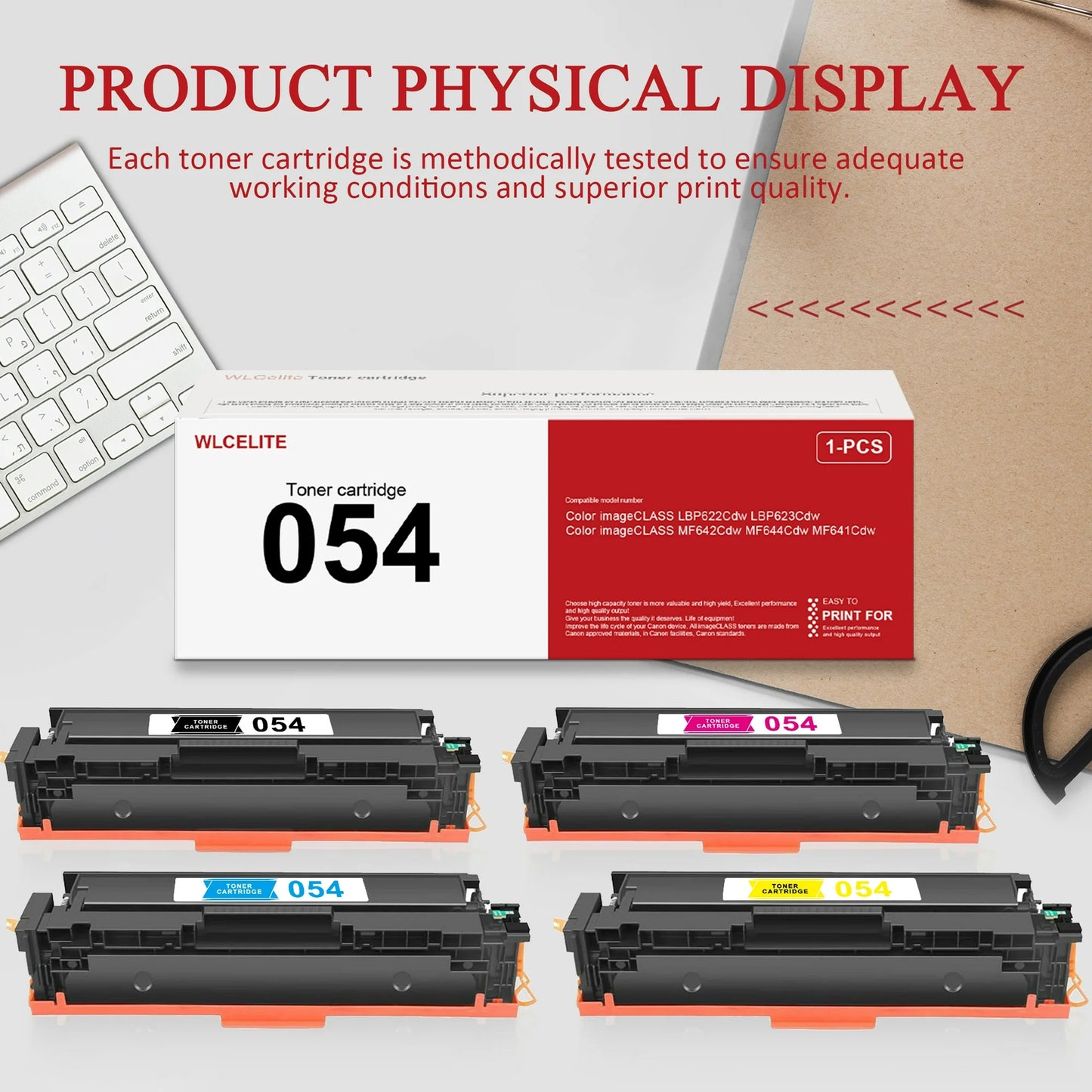 054 Toner Cartridge Compatible for Canon 054 Toner Cartridges Printer(4Pack，Black Cyan Magenta Yellow)