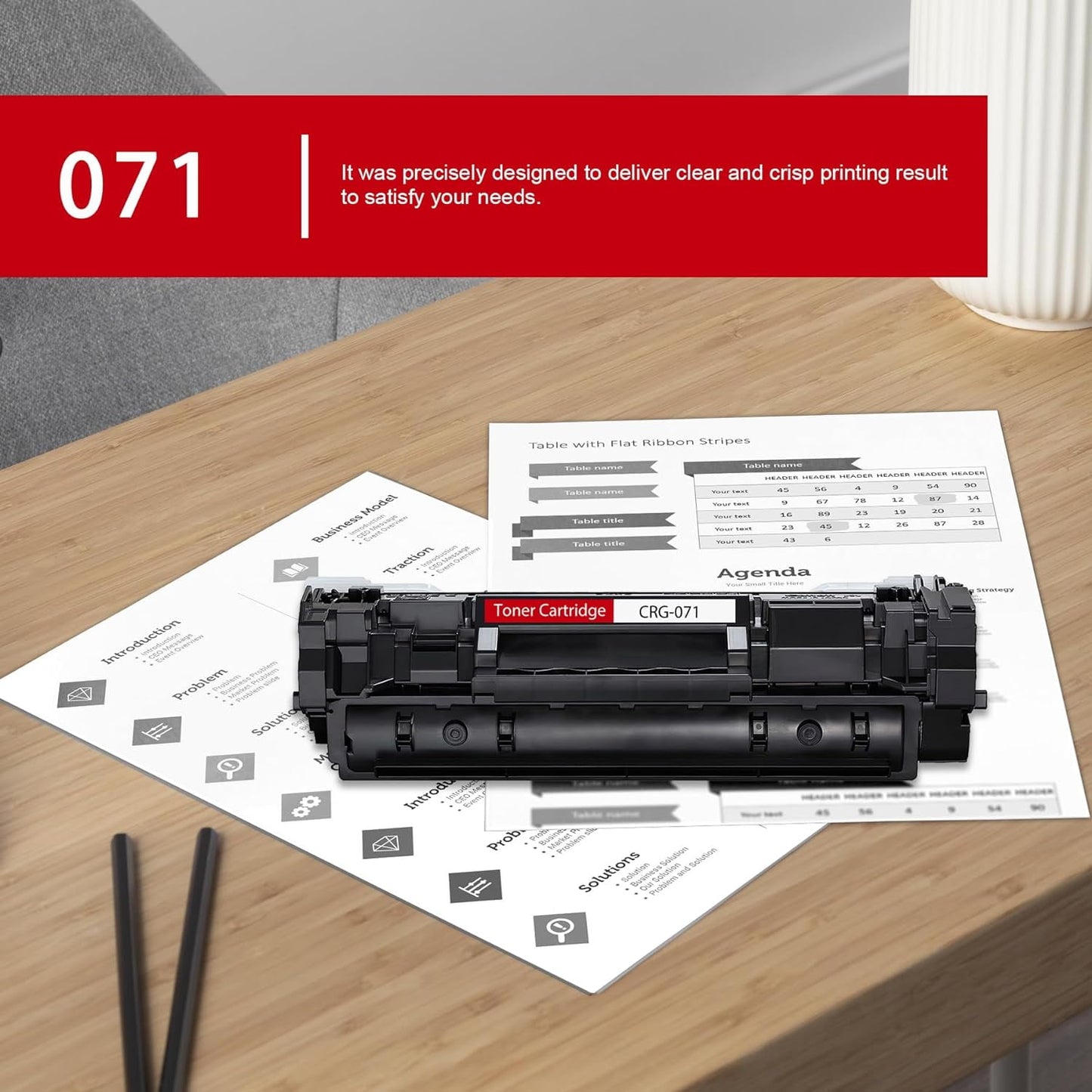 071 CRG071 High-Yield Black Toner Cartridge (1-Pack) 071 Toner Cartridge Replacement for Canon 071 Toner LBP122dw Printer