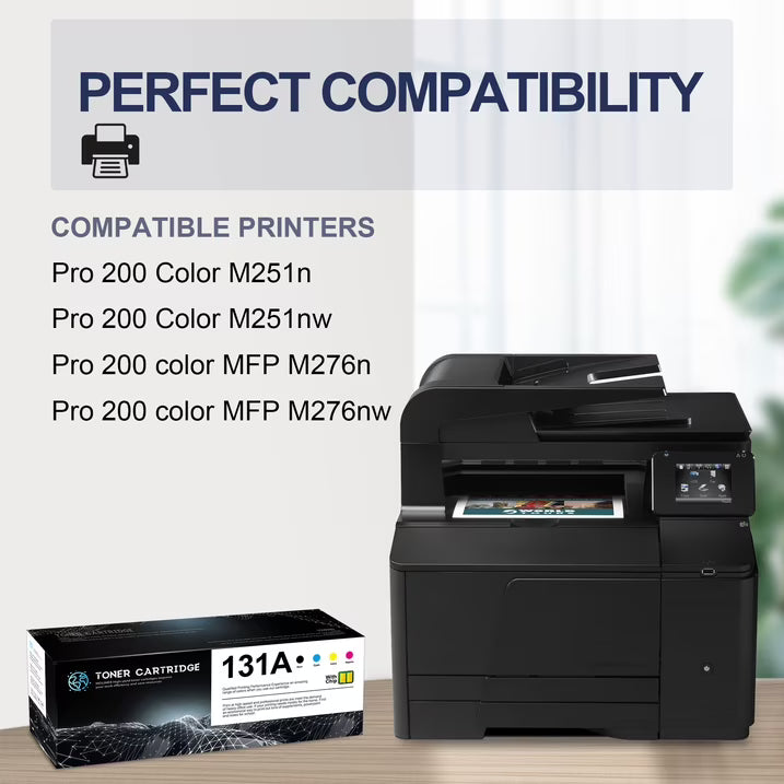 131A Toner With Chip Compatible for 131A CF210A Toner Cartridges for M276nw Printer (5 Pack）