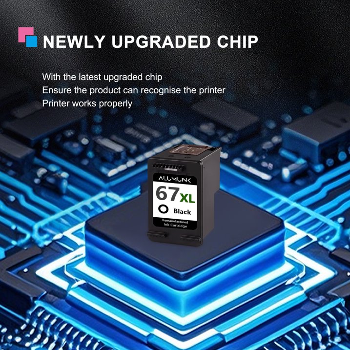 67XL Black 67 Ink Cartridge Compatible for HP 67 XL Ink Cartridges Deskjet 2778 2779 6078 6478 Envy 6020e 6022e 6030e (1 Pack)