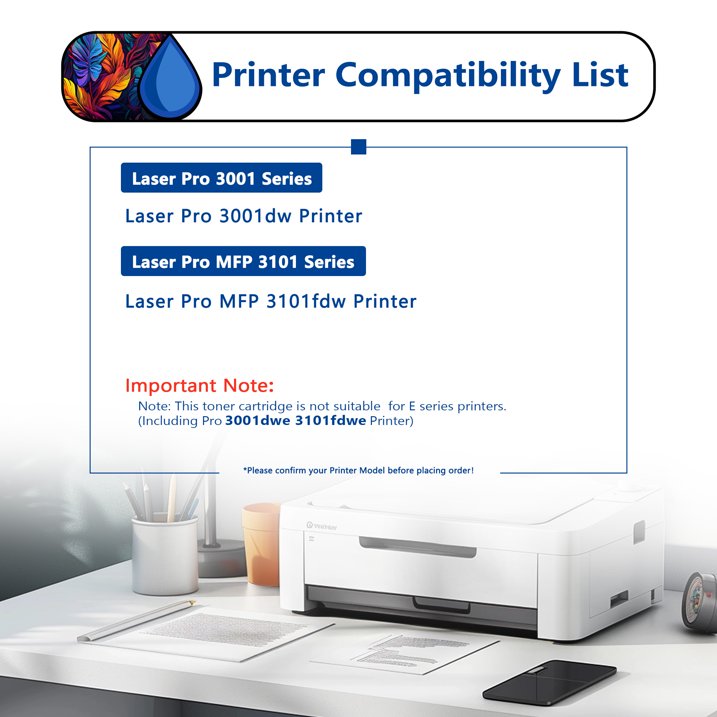 206A W2110A Toner Cartridge Black 1-Pack Compatible for 206A W2110A Toner Cartridges for Color Laser Pro M255; Color Laser Pro MFP M282, M283 Series Printer
