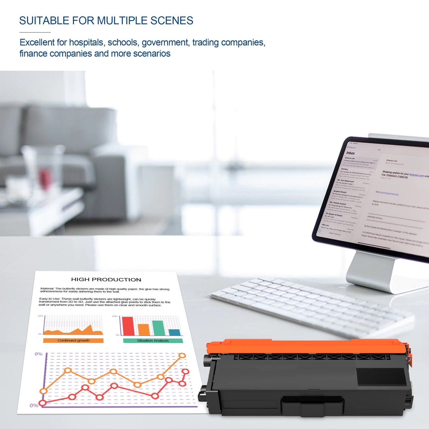 TN431 Toner Cartridges Replacement for Brother TN-431 Toner Cartridges for HL-L8260CDW L8360CDW MFC-L8900CDW L9570CDW Printer (Yellow, 1-Pack)