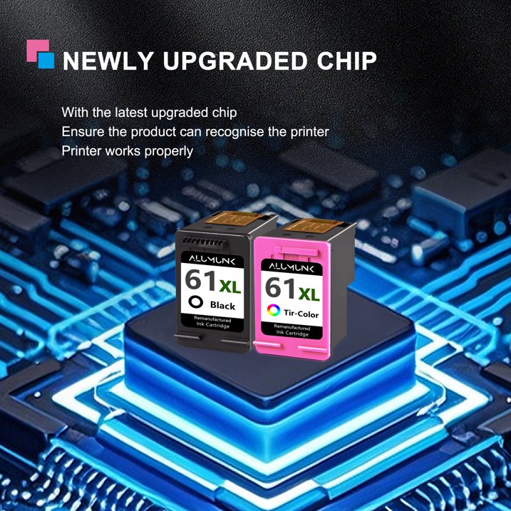 61XL Ink Cartridges Compatible for HP 61 Ink Cartridge for Printer ink 61 Comb Pack for Envy 4500 5530 4502 Deskjet 1000 2540 Officejet 4635 4630 Printer (Black,Tri-color)
