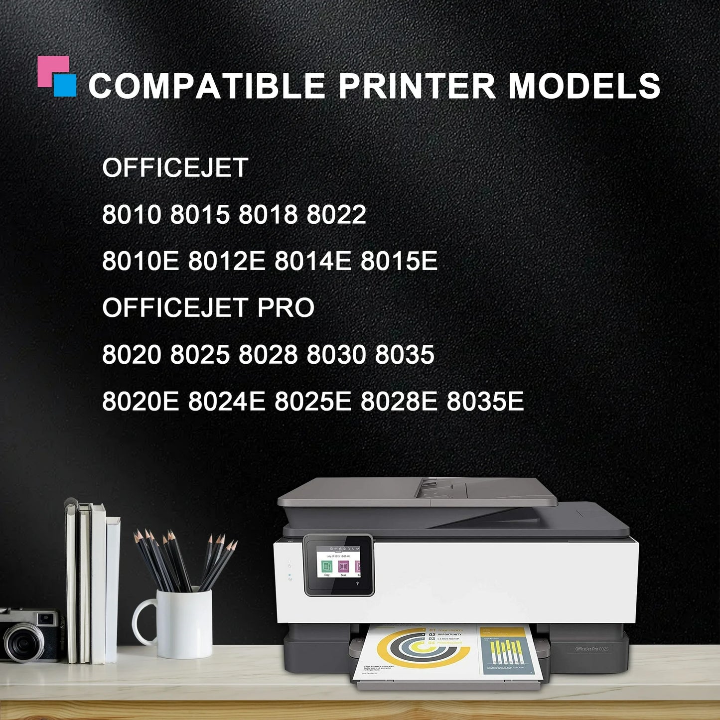 910 Ink Cartridge Compatible for HP 910 910XL Ink Cartridges for OfficeJet Pro 8020 8025(Black Cyan Magenta Yellow)