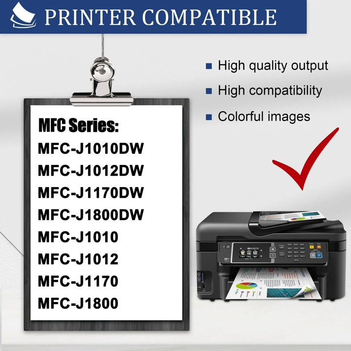 LC401 Ink Cartridges Replacement for Brother LC401 LC401XL for MFC-J1010DW MFC-J1012DW MFC-J1170DW Printer (5 Pack)