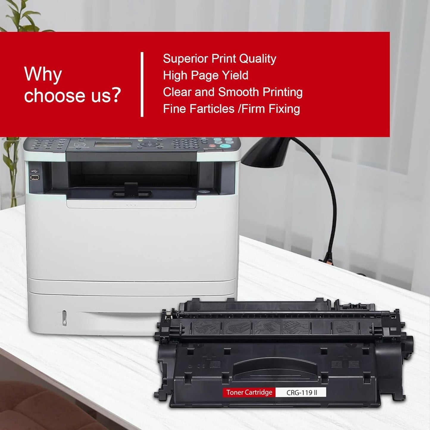 119 II Black Toner Cartridge (1-Pack) CRG119 II Toner Replacement for Canon 119 II Toner imageCLASS LBP6650dn MF5960dn MF5950dw MF6180dw Printer