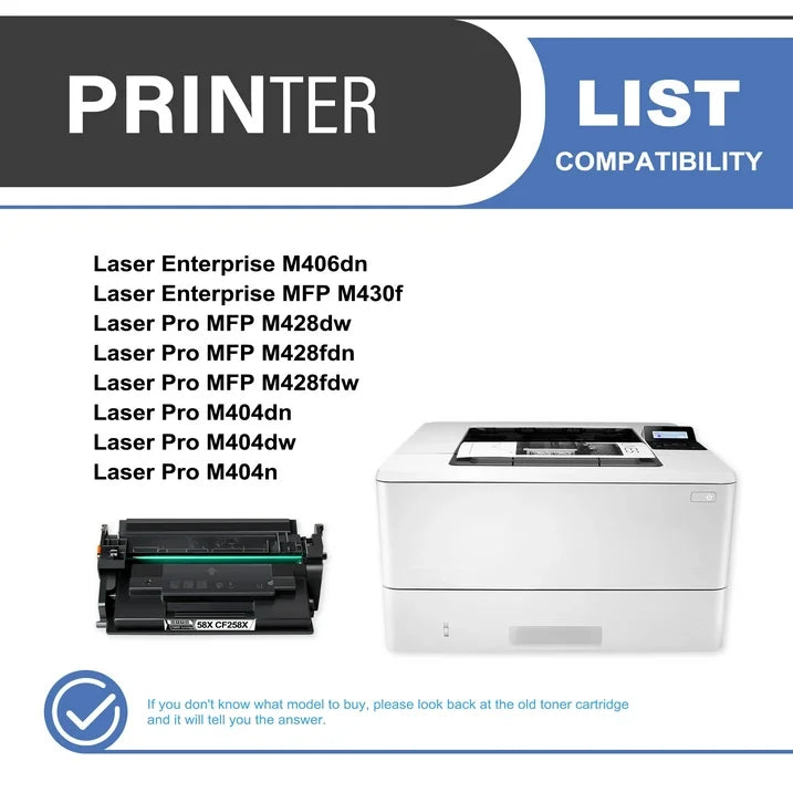 58X CF258X Toner Cartridge Black 2-Pack Compatible for HP 58X CF258X Toner Cartridges for Laser Enterprise M406, MFP M430 Series, Laser Pro M404,MFP M428 Series Printer