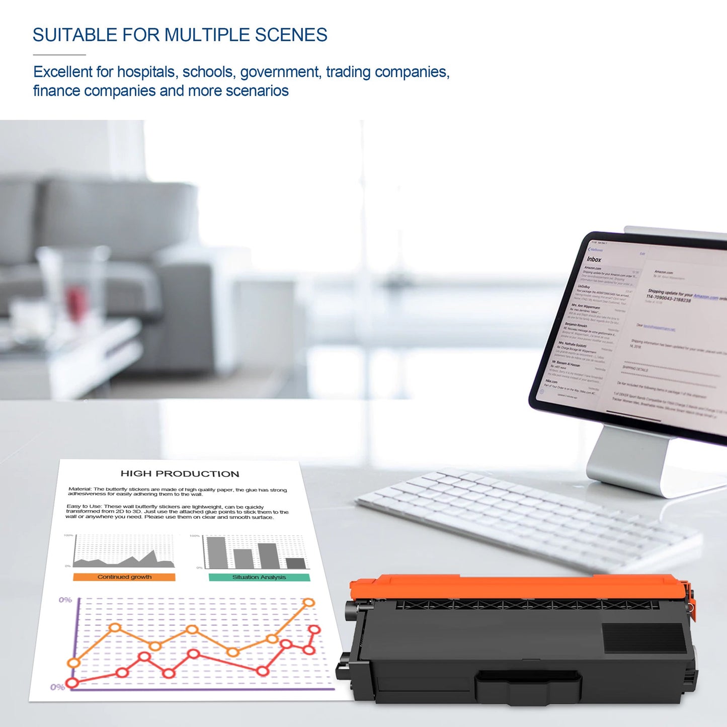 TN431 Toner Cartridge High Yield Replacement for Brother HL-L8360CDWT HL-L9310CDW MFC-L9570CDW MFC-L9570CDWT Printer, 5 Pack(2×Black, 1×Cyan, 1×Magenta, 1×Yellow).